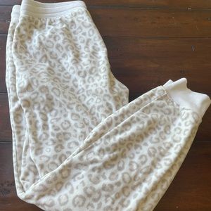 fuzzy leopard sweatpants